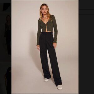 Favorite Daughter The Favorite Pants Black High Waist Wide Leg size 10